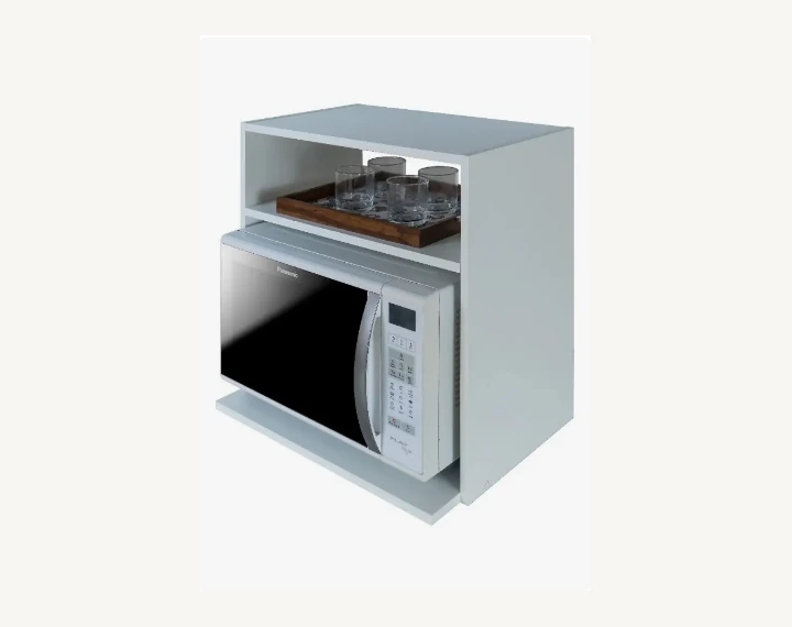 Suporte branco para micro-ondas com nicho
